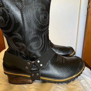Sorel Black Western Boots Size 9